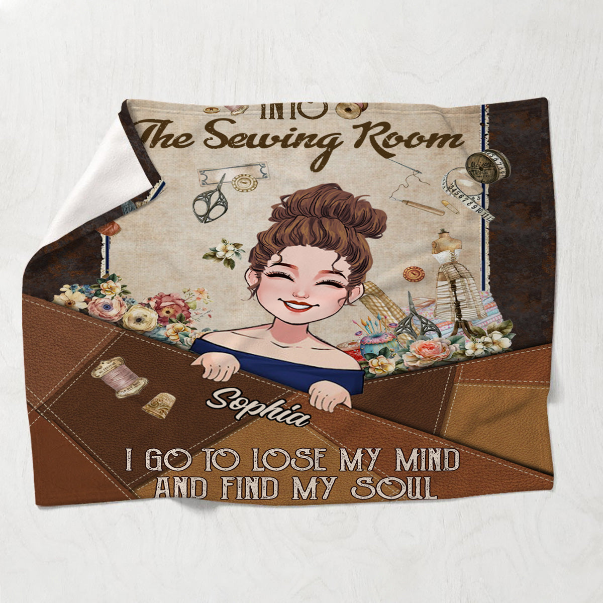 Et me voilà partie à l'atelier de couture ! - Couverture de couture personnalisée