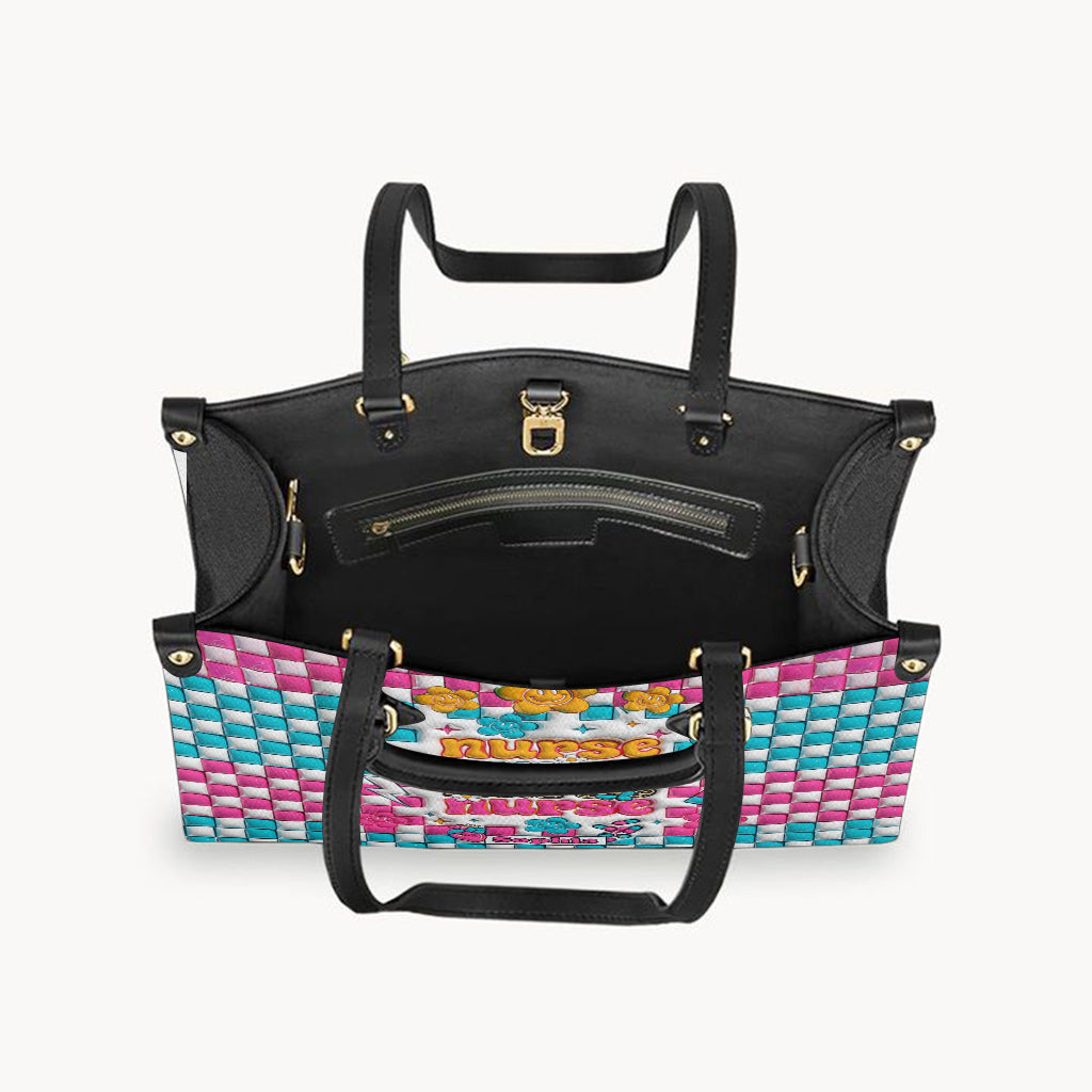 Vie d'infirmière - Cadeau pour une infirmière : maman, elle, épouse, petite amie, amie - Sac à main en cuir personnalisé