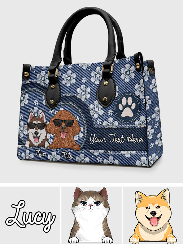 Meilleure maman de chien/de chat au monde - Cadeau pour les amoureux des chiens et des chats - Sac à main en cuir personnalisé