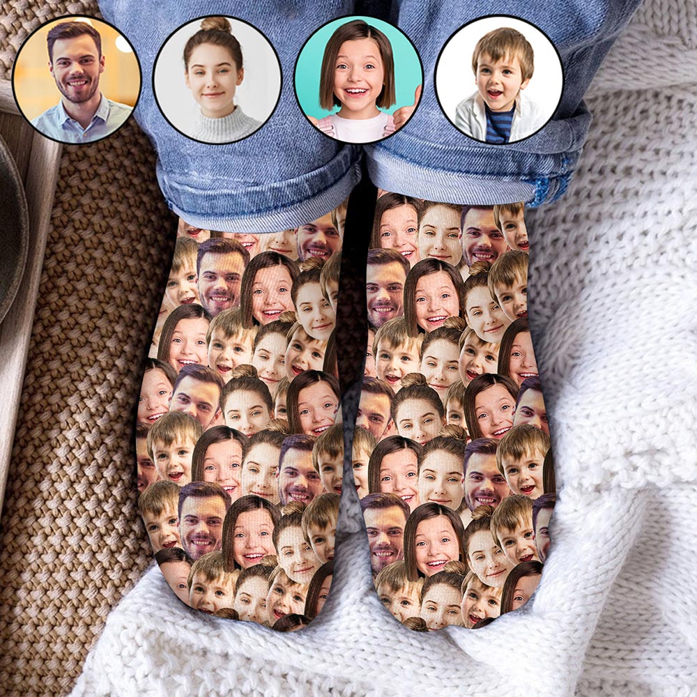 Chaussettes personnalisées pour toute la famille avec motif imprimé personnalisable