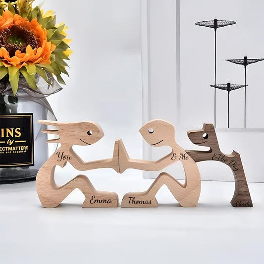 Vous, moi et le chien - Figurines décoratives personnalisées pour couples