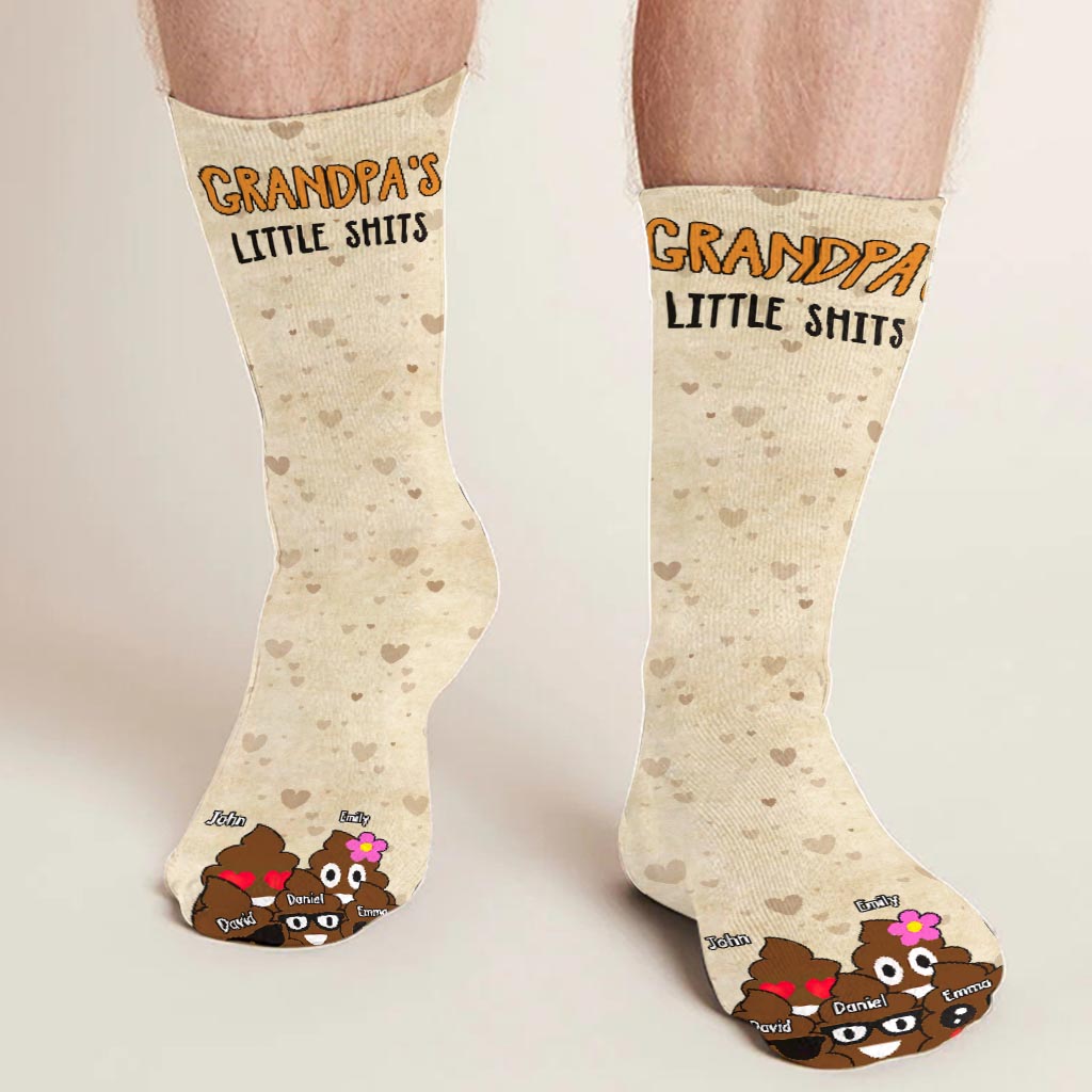 Les petits chouchous de papa - Cadeau pour papa, grand-mère, grand-père, maman, oncle, tante - Chaussettes personnalisées