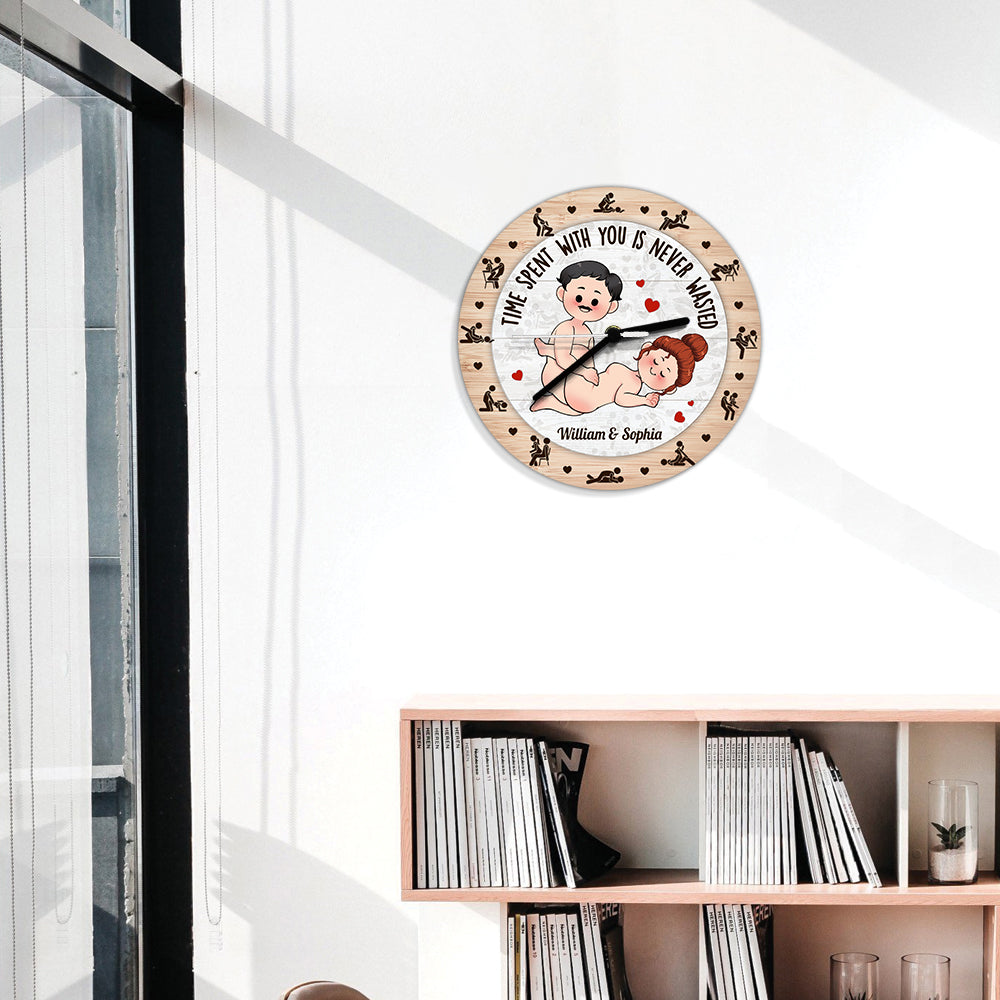 Time Spent With You - Personalized Couple Wall Clock