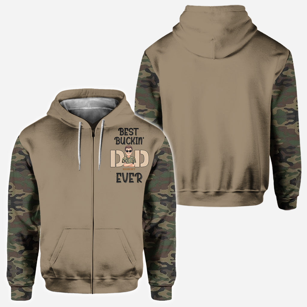 Meilleur papa chasseur - T-shirt de chasse personnalisé intégral