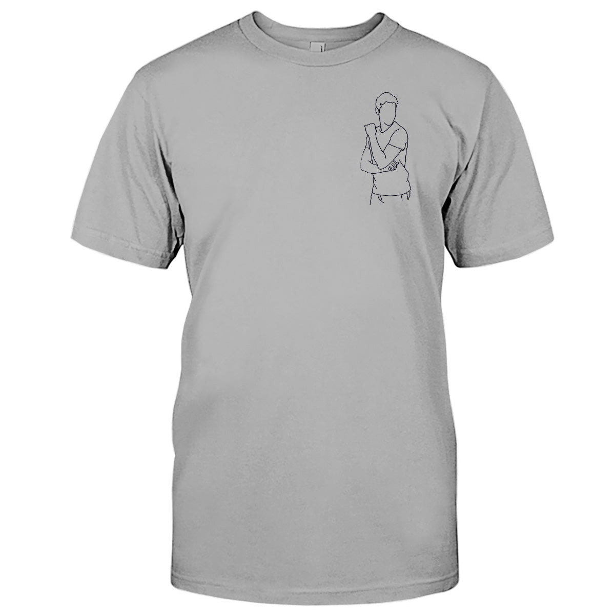 T-shirt brodé personnalisé avec motif de ligne - T-shirt brodé personnalisé pour fils