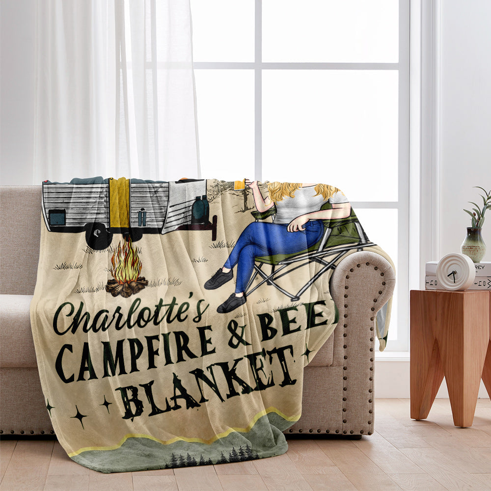 Couverture de camping personnalisée Campfire And Coffee