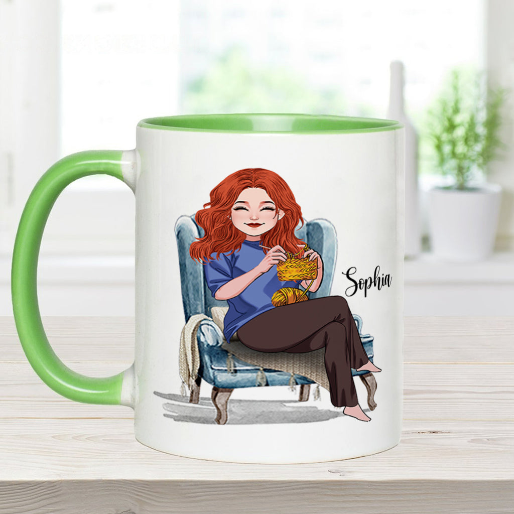 Je suis crocheteuse à mes heures perdues - Mug personnalisé à motif crochet