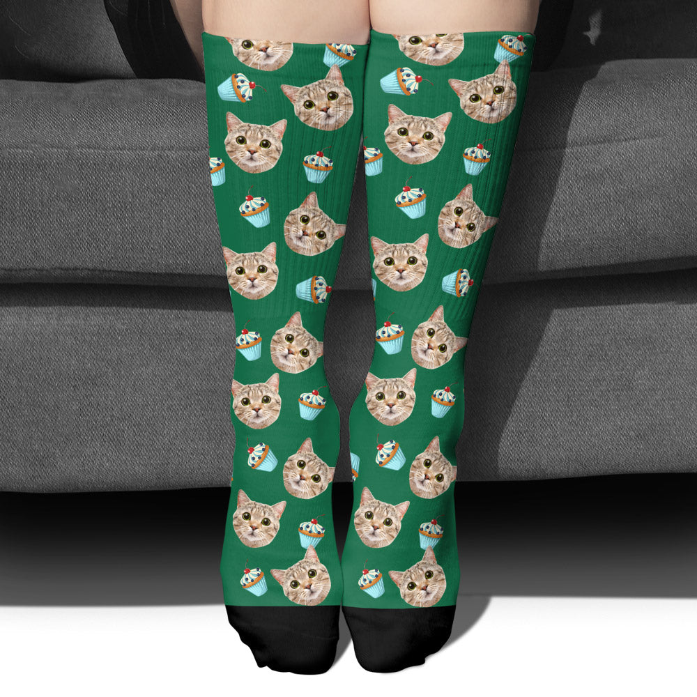 Chaussettes personnalisées pour chat à motif d'icônes amusantes
