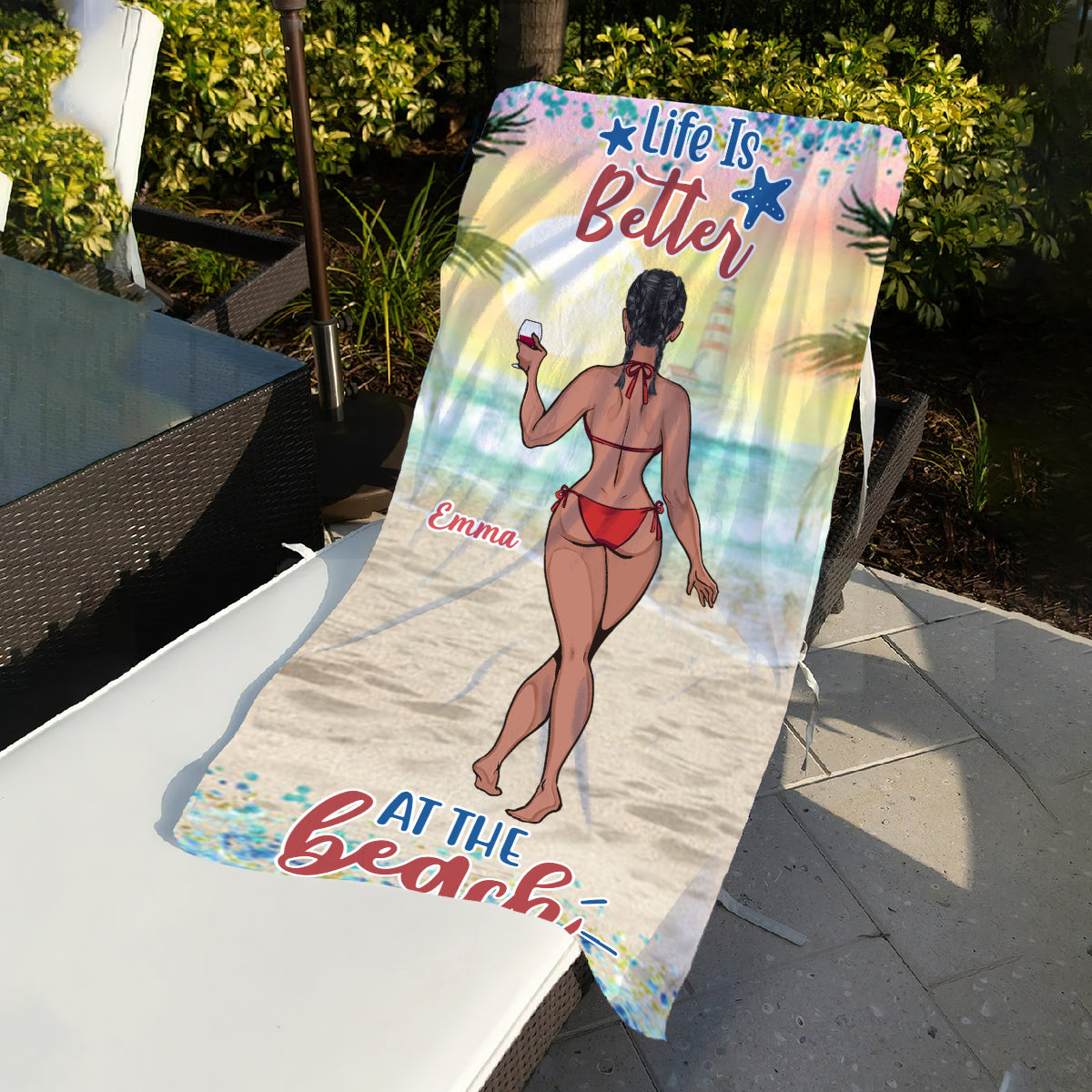 Sandy Toes Sun Kissed Nose - Sea Lover gift for friend, sister, girlfriend, wife, mom - Personalized Beach Towel