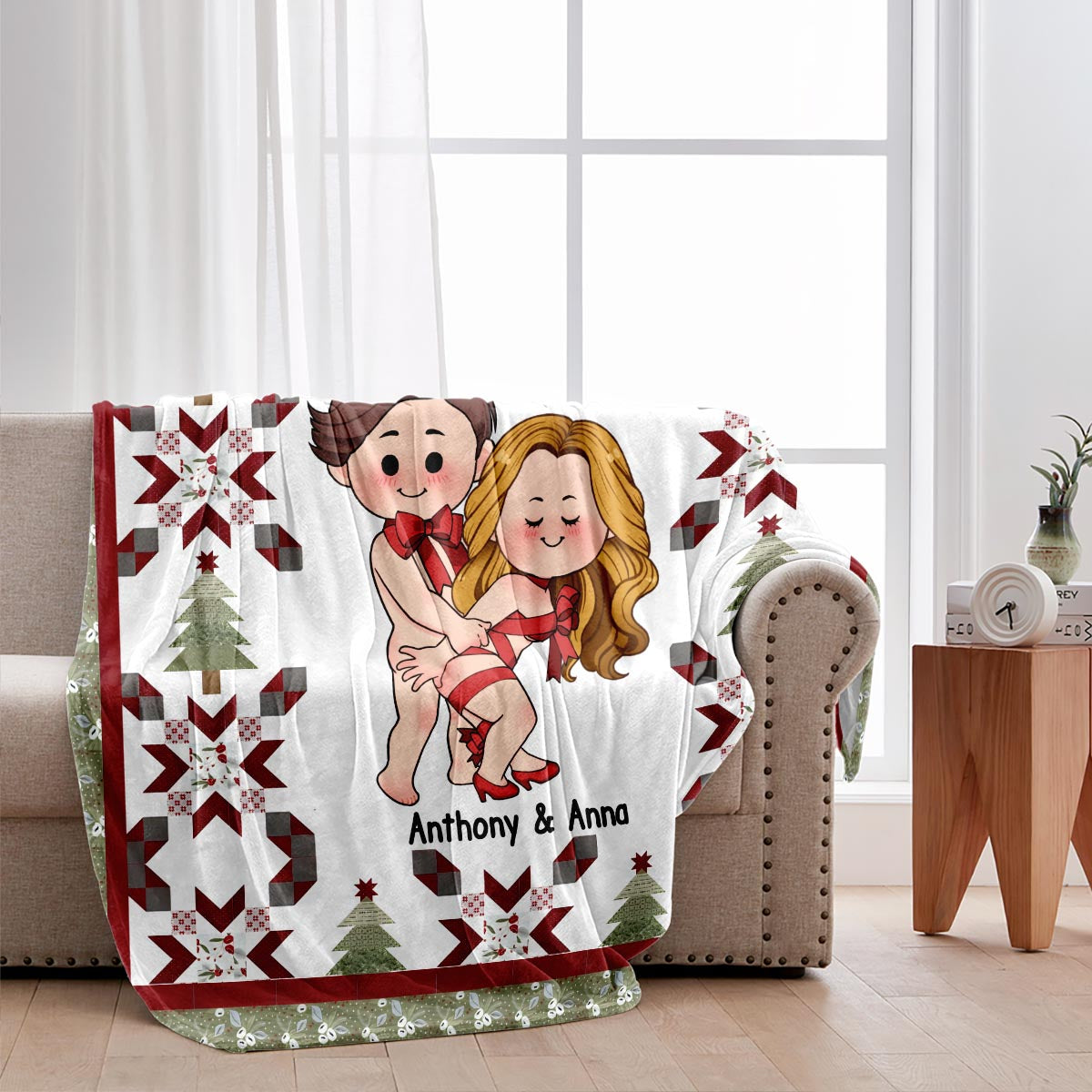 Le seul cadeau que je veux pour Noël, c'est toi - Couverture personnalisée pour couple