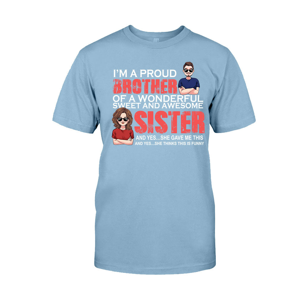 Je suis un frère fier - T-shirt et sweat à capuche personnalisés pour frères et sœurs