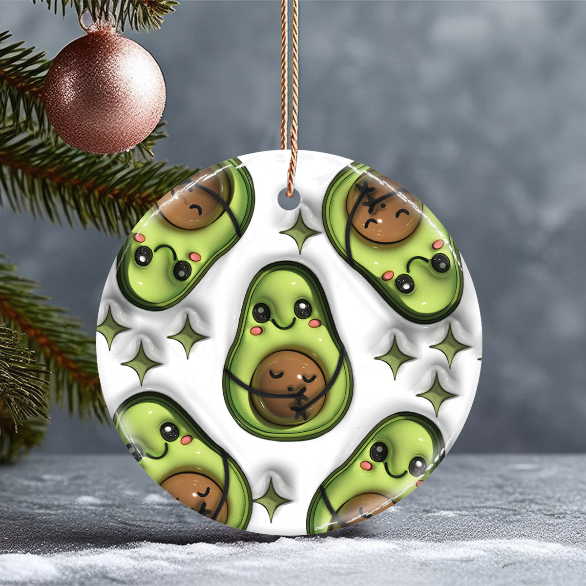 Mamacado - Personalized Pregnancy Ceramic Circle Ornament