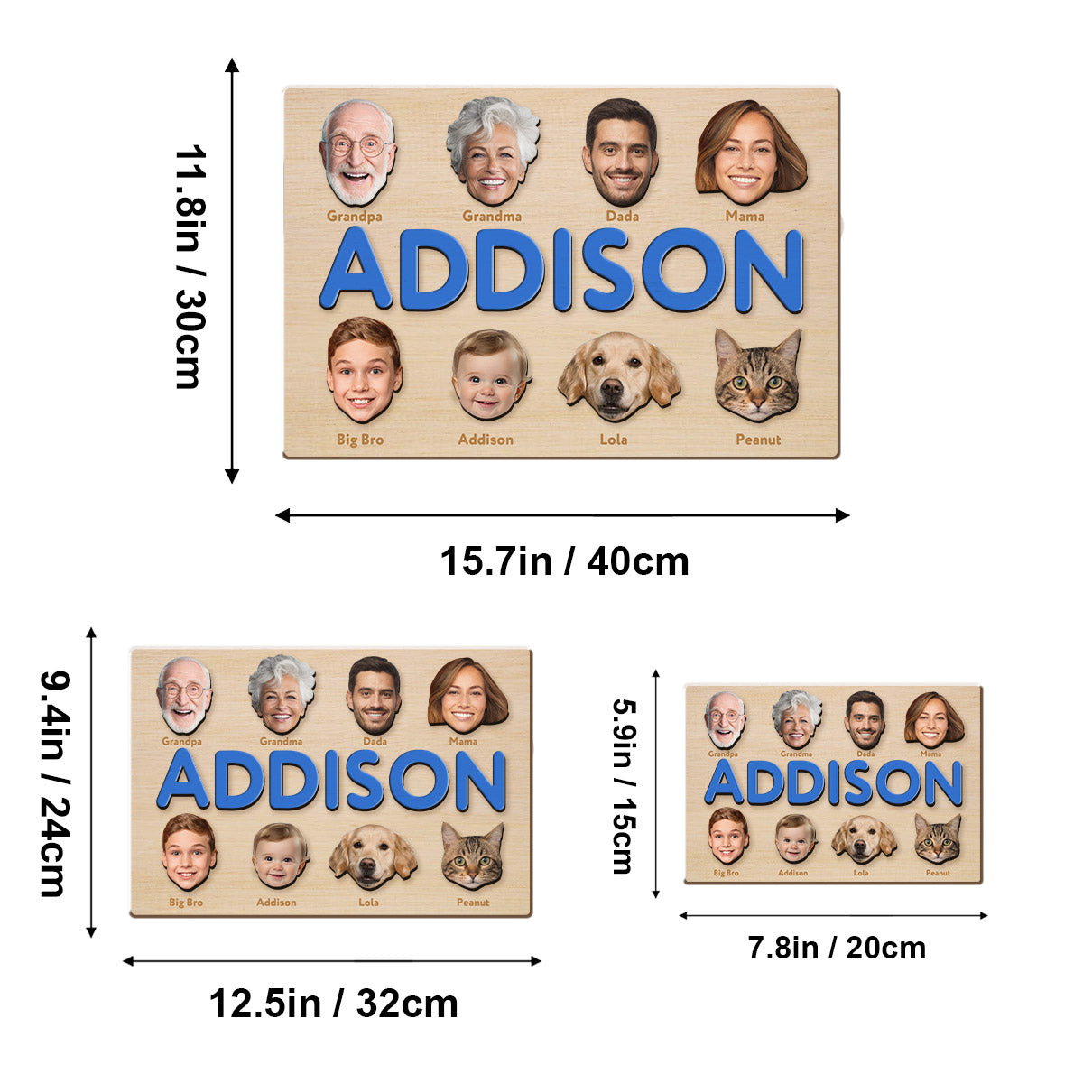 Puzzle familial - Puzzle personnalisé avec le nom de l'enfant
