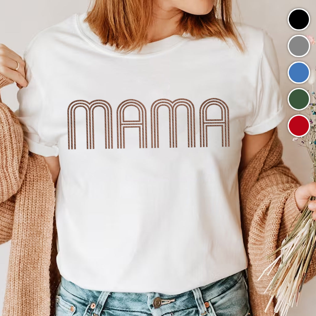 T-shirt brodé personnalisé avec nom pour maman