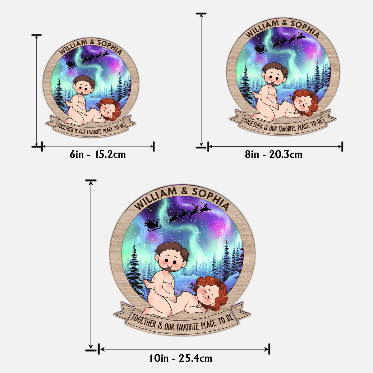 Together Is My Favorite To Be - gift for husband, wife, girlfriend, boyfriend - Personalized 2 Layered Wood Sign / Wood Plaque