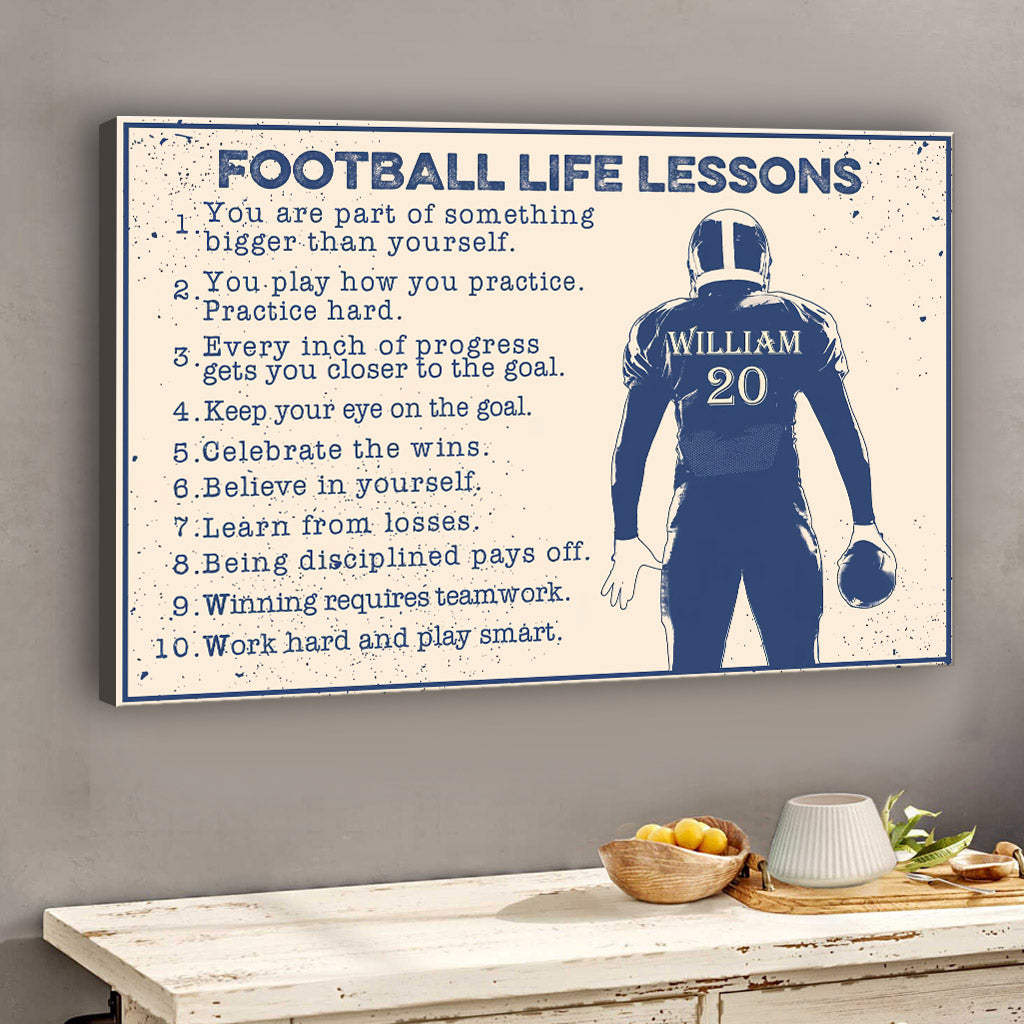 Leçon de vie du football - Toile et affiche personnalisées sur le thème du football