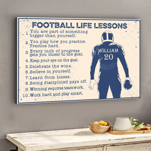 Leçon de vie du football - Toile et affiche personnalisées sur le thème du football