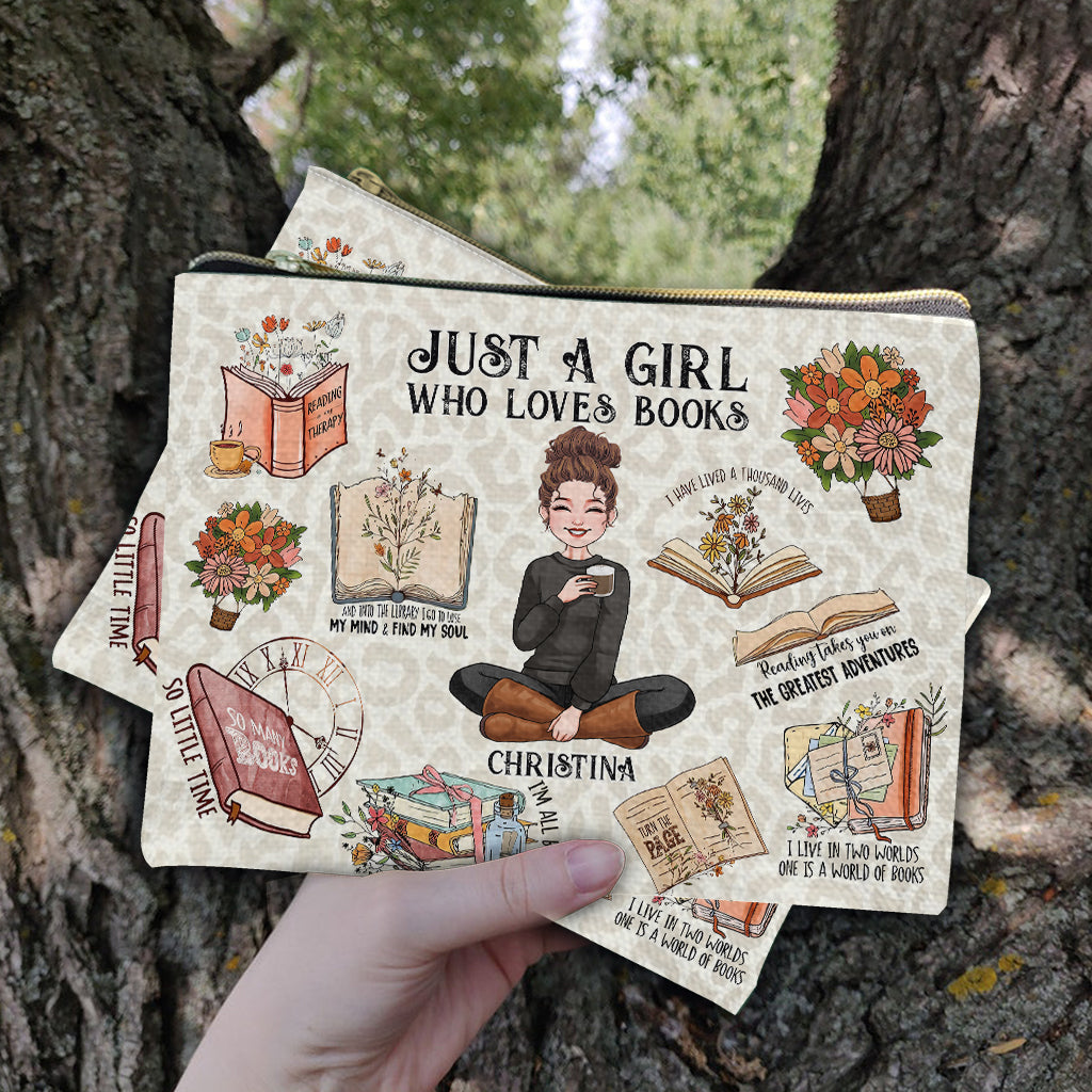 Pochette à livres personnalisée « Juste une fille qui aime les livres »