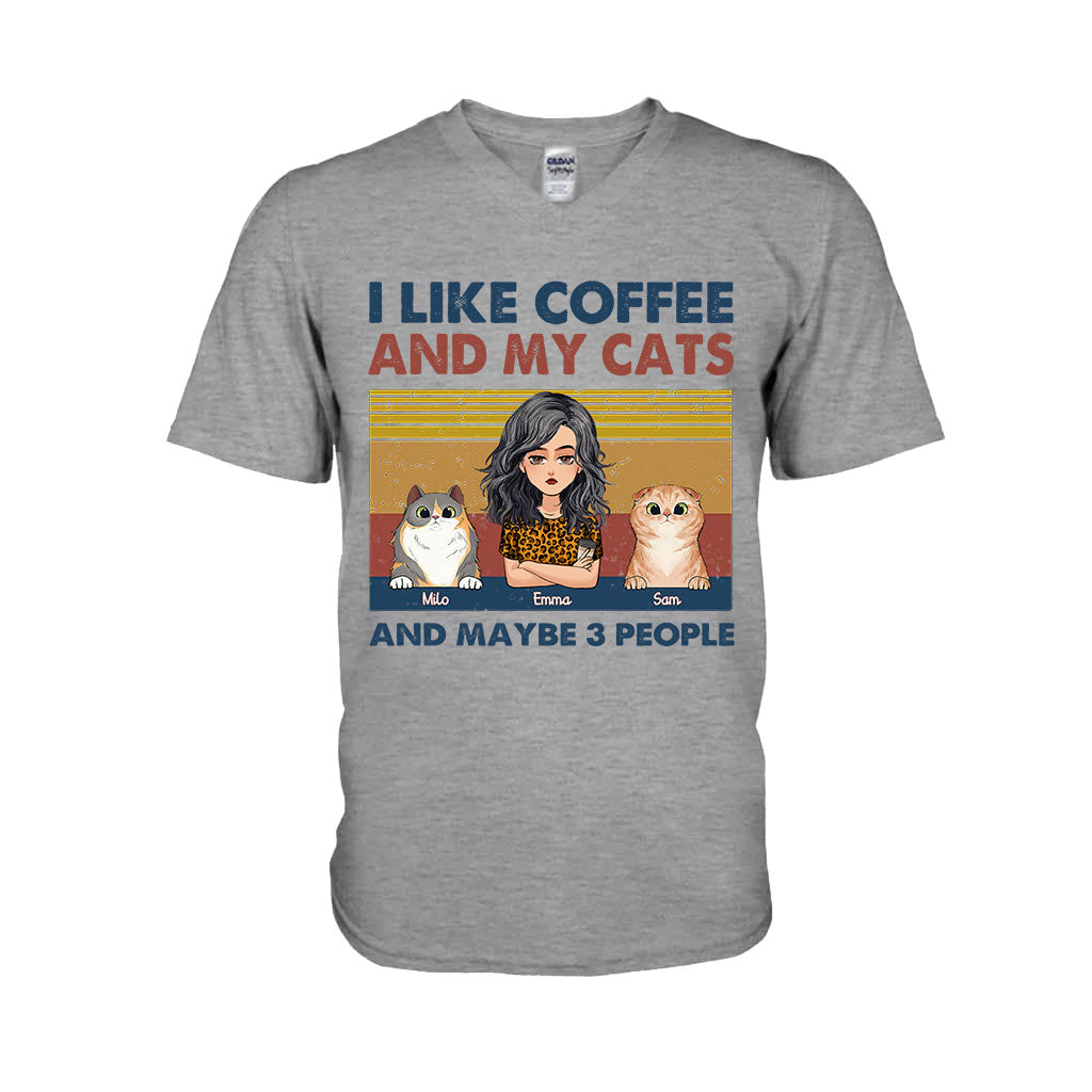 J'aime le café et mon chien - Cadeau pour amoureux des chats - T-shirt et sweat à capuche personnalisés