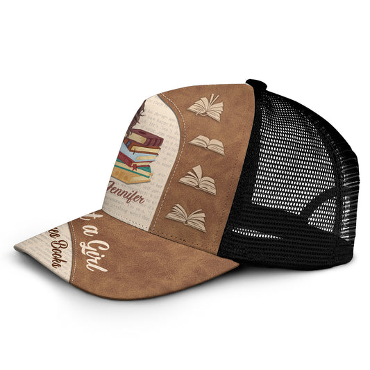 Juste une fille qui aime les livres - Casquette de camionneur personnalisée avec des livres