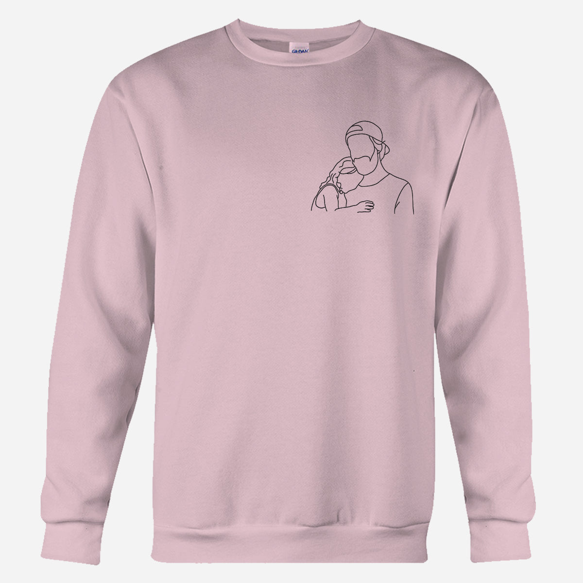 Pull brodé personnalisé pour papa - Illustration au trait