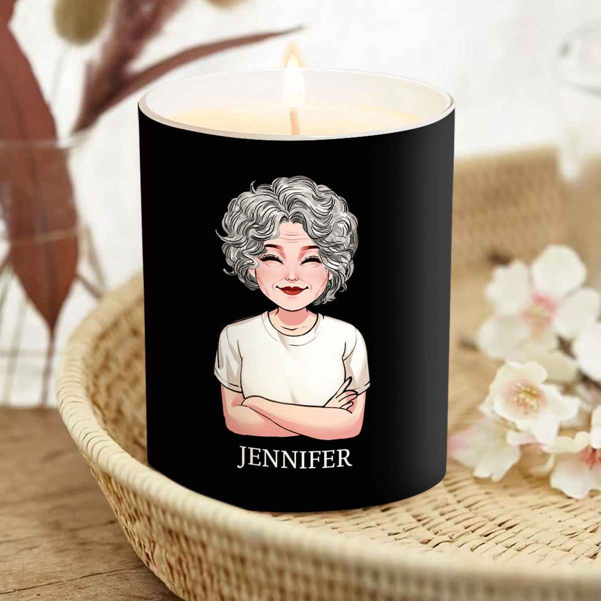 Ça sent le désordre - Bougie personnalisée de collection avec couvercle en bois