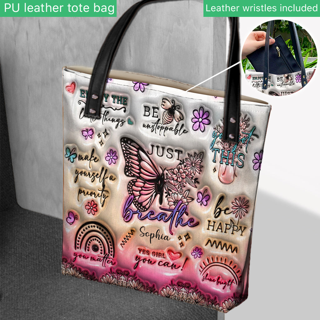 Sac fourre-tout papillon à affirmations positives - Sac fourre-tout papillon personnalisé