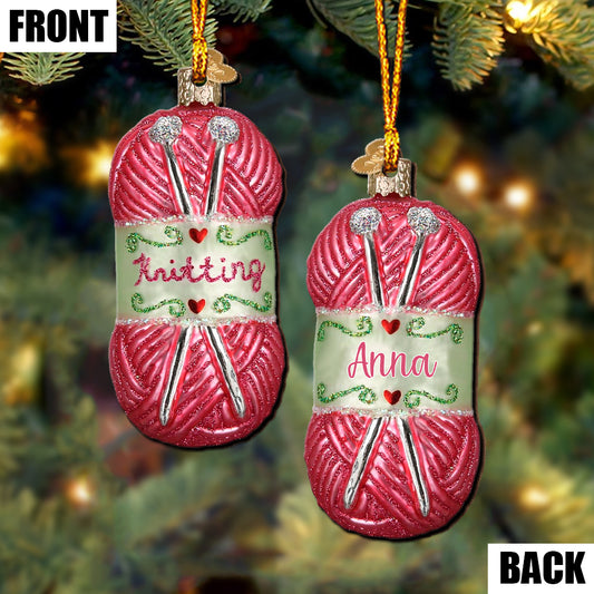 Love Knitting - Knitting gift for mom, girlfriend, wife, grandma - Personalized Ornament