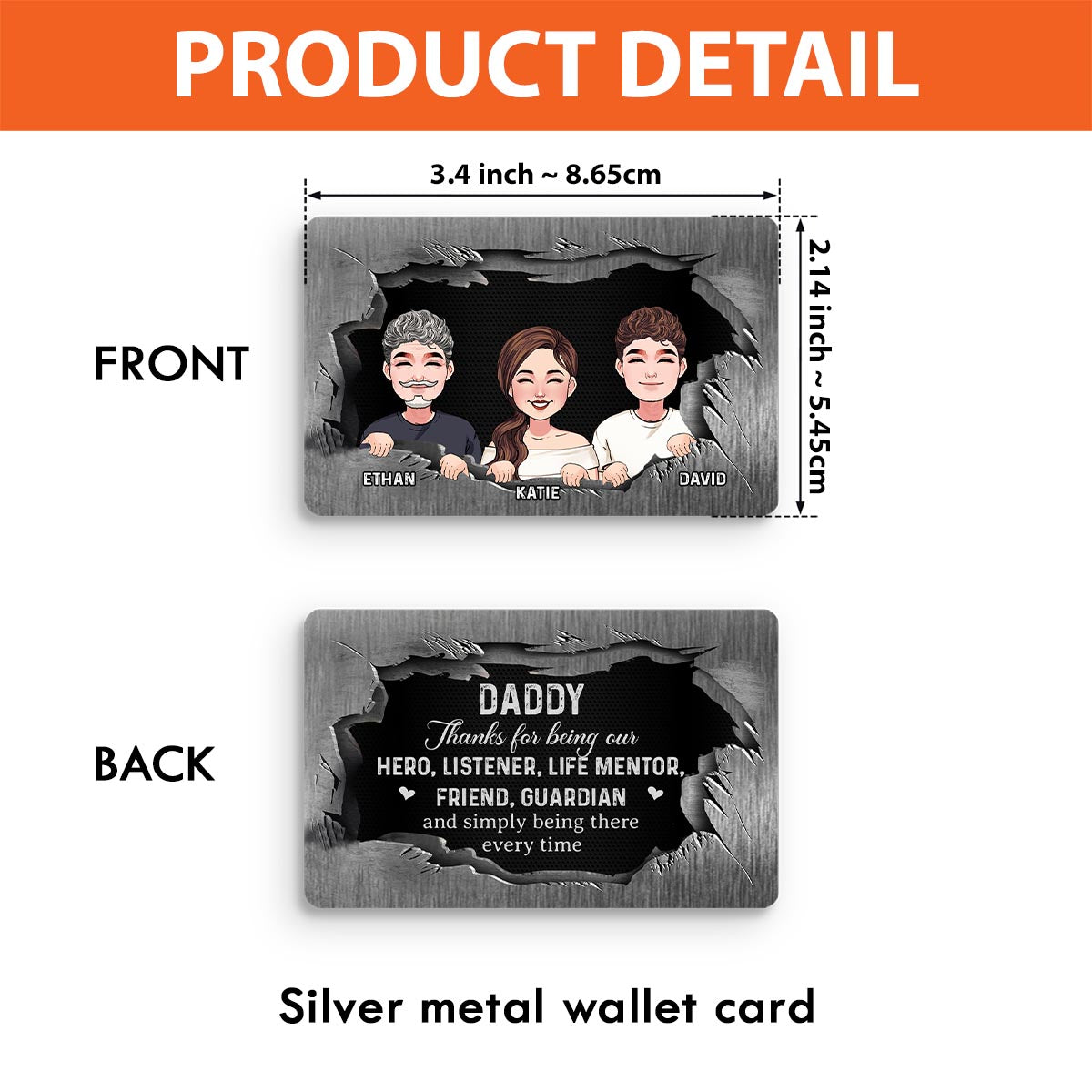 Thanks For Being My Hero - Personalized Father Wallet Insert Card