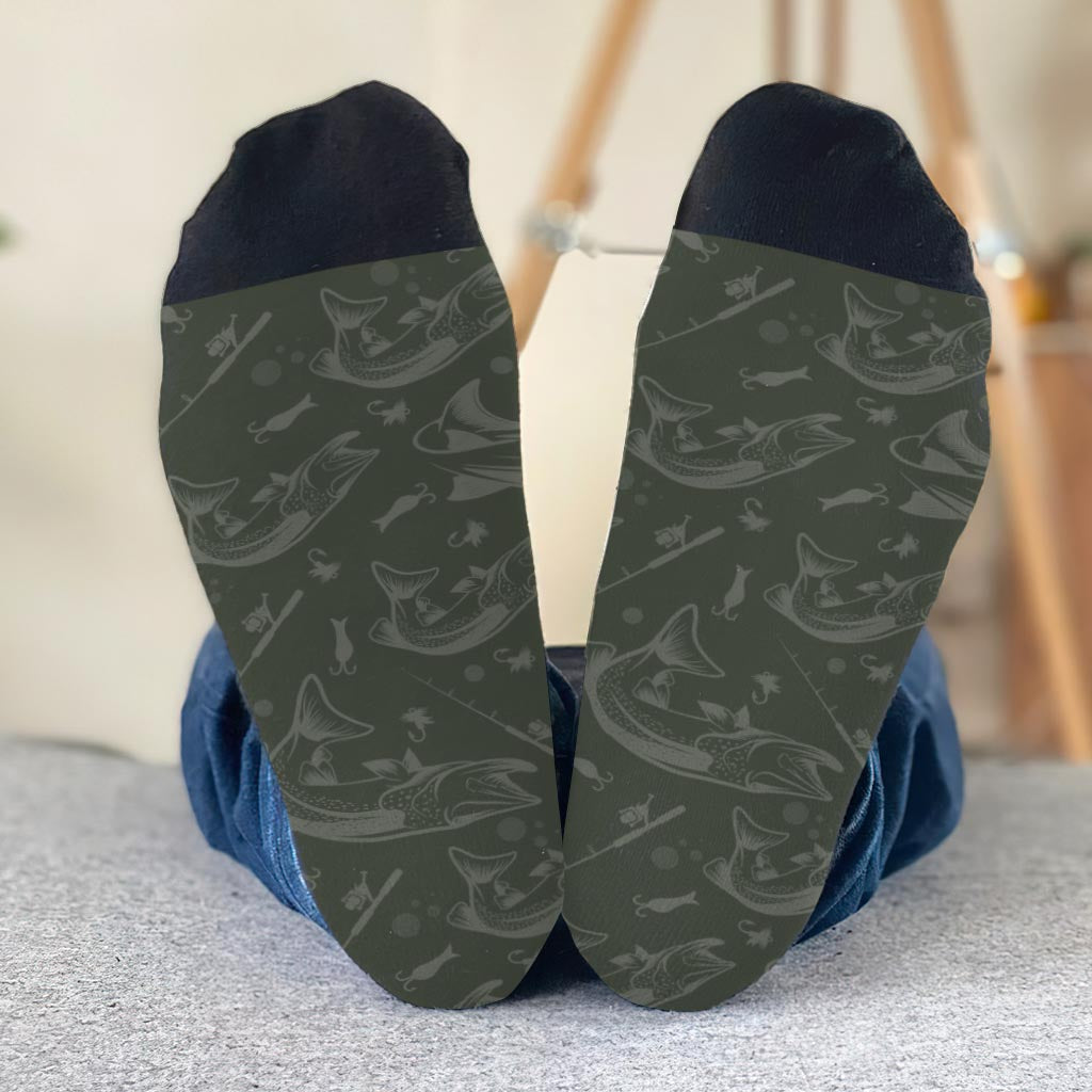 Lucky Fishing Socks - Gift for dad, uncle, aunt, grandma, grandpa, mom, son, daughter, brother, sister, granddaughter, grandson, husband, wife, boyfriend, girlfriend, friend, co-worker - Personalized Socks