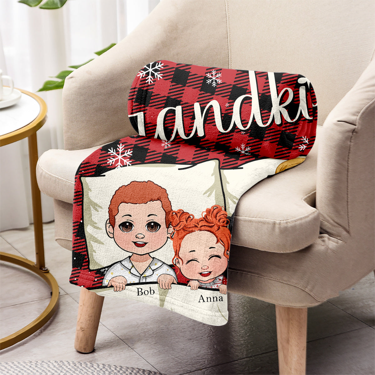 Couverture personnalisée pour grand-mère - Nos petits-enfants