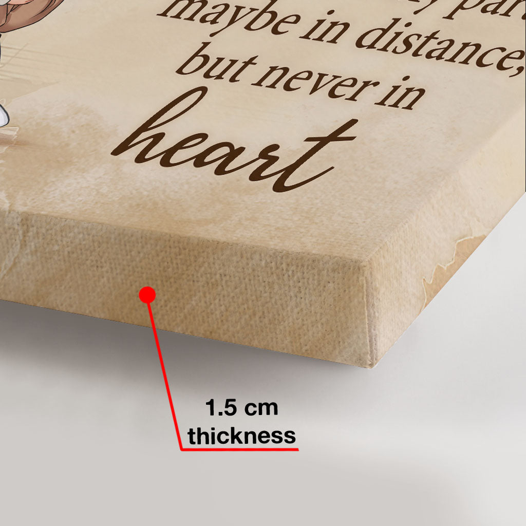 Mères et filles jamais vraiment séparées - Toile et affiche personnalisées pour la fête des mères