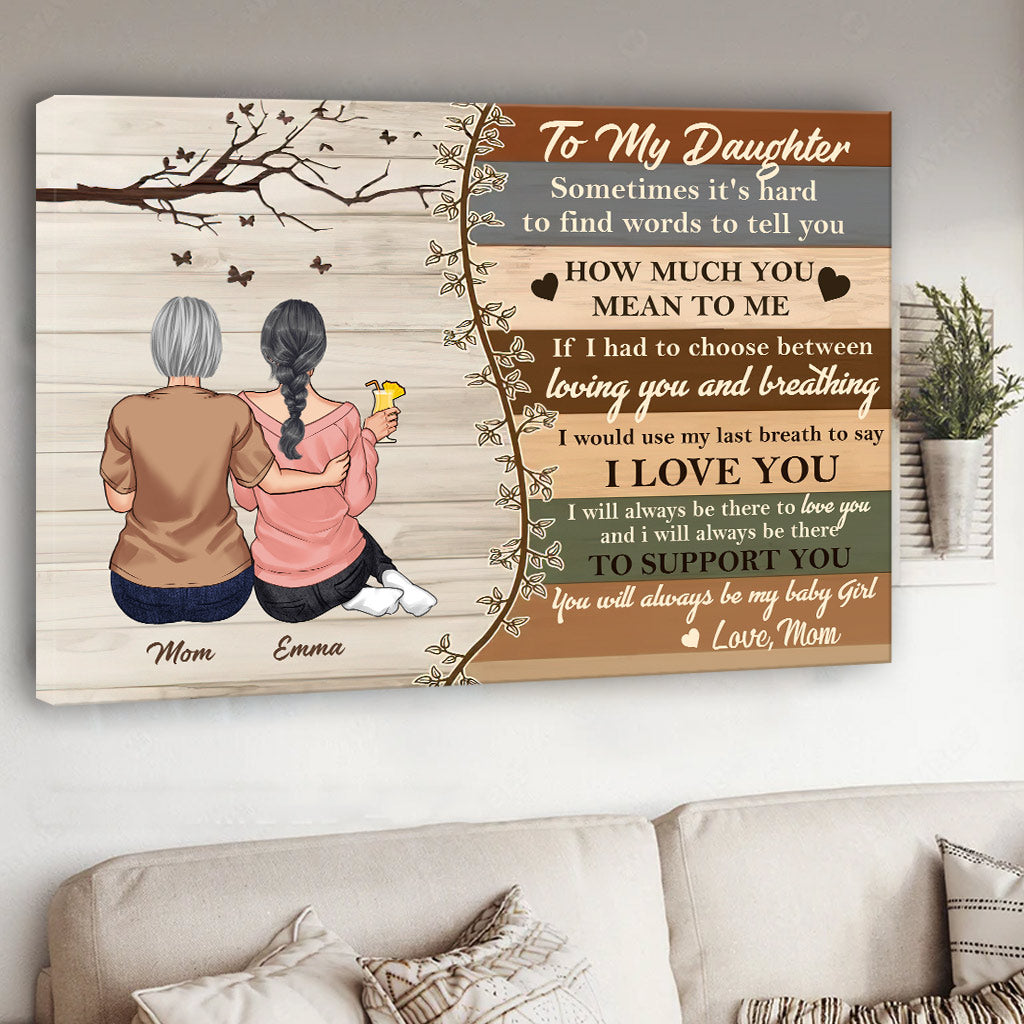 To My Daughter - Personalized Mother's Day Mother Canvas And Poster