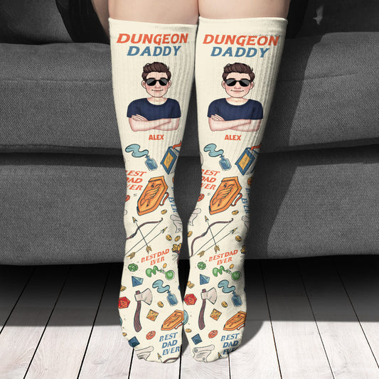 Like A Regular Dad But Cooler - Personalized RPG Socks