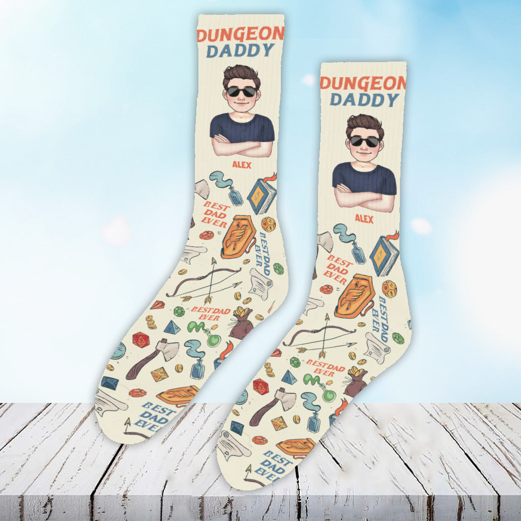 Like A Regular Dad But Cooler - Personalized RPG Socks