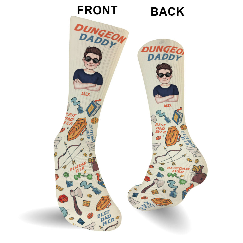 Like A Regular Dad But Cooler - Personalized RPG Socks