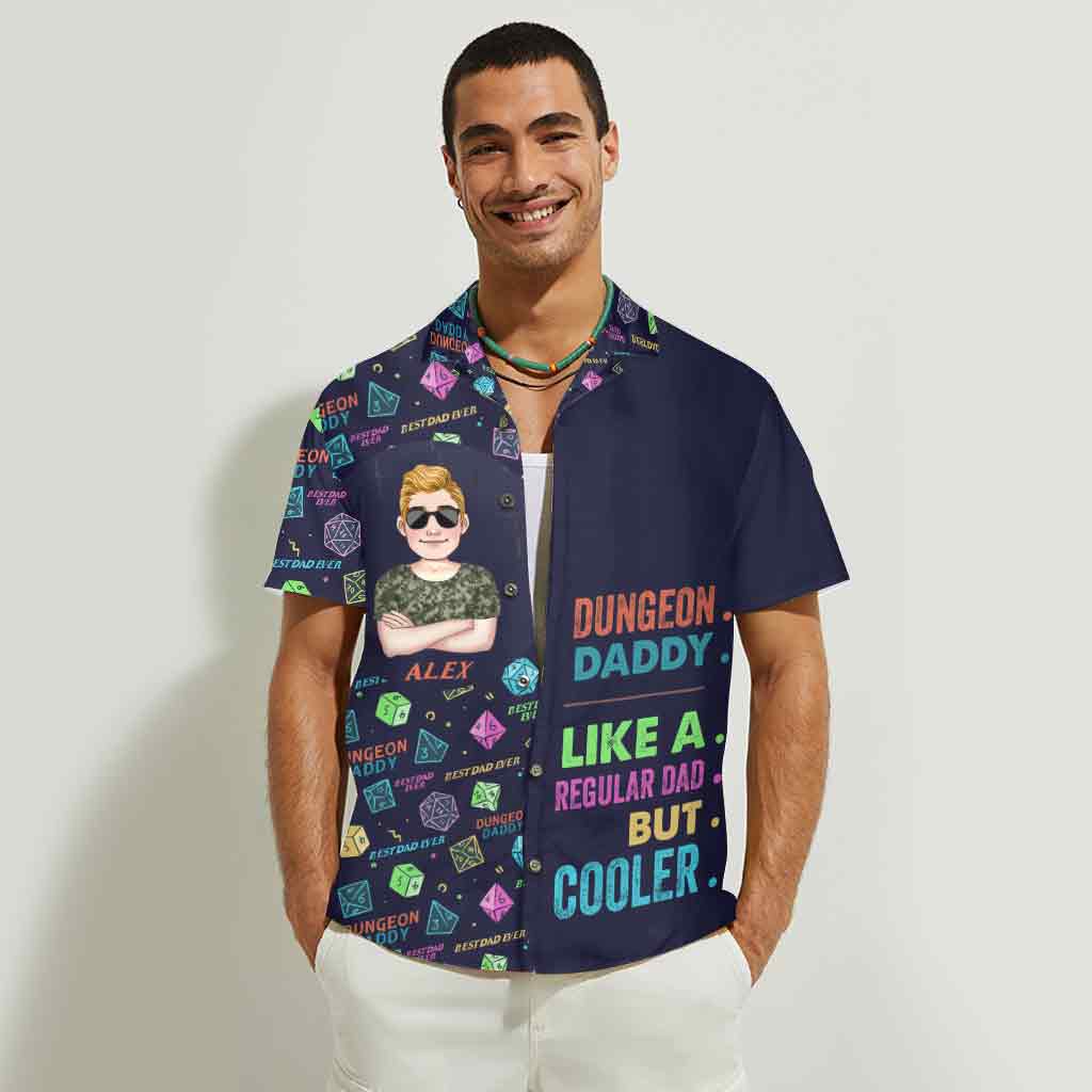 Comme un papa normal, mais en plus cool - Chemise hawaïenne RPG personnalisée