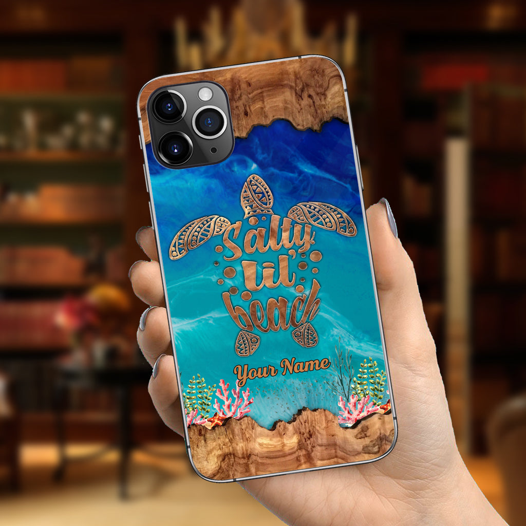Salty Lil' Beach - Coque de téléphone personnalisée en forme de tortue