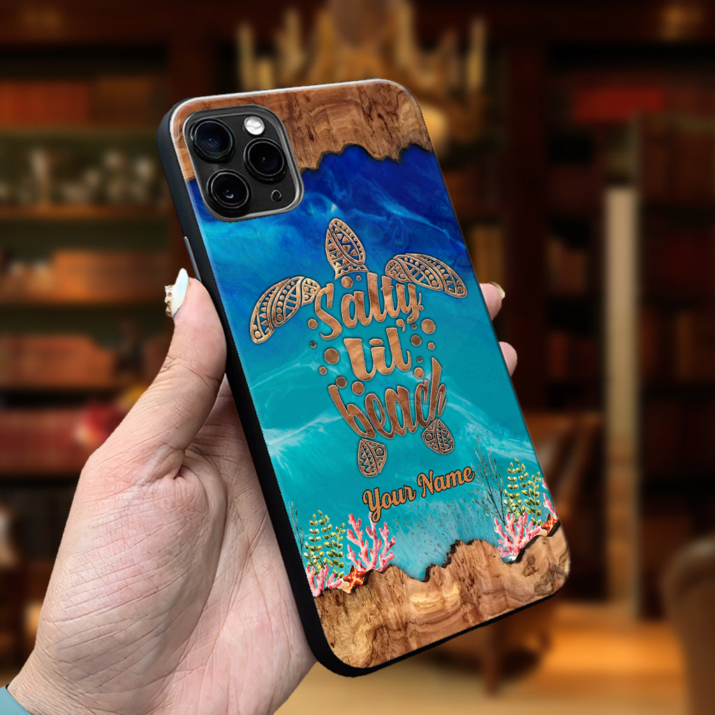 Salty Lil' Beach - Coque de téléphone personnalisée en forme de tortue