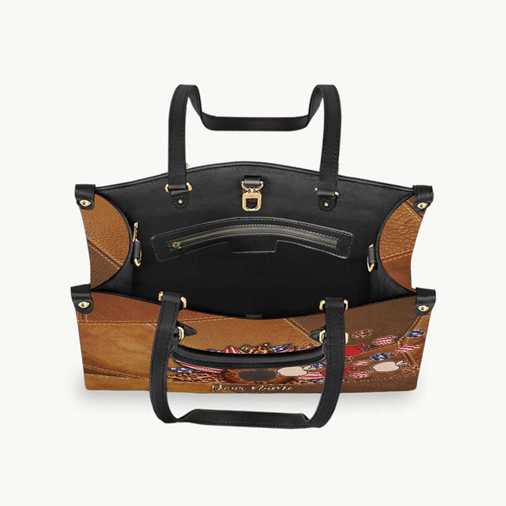 All American Teacher - Personalized Independence Day Leather Handbag