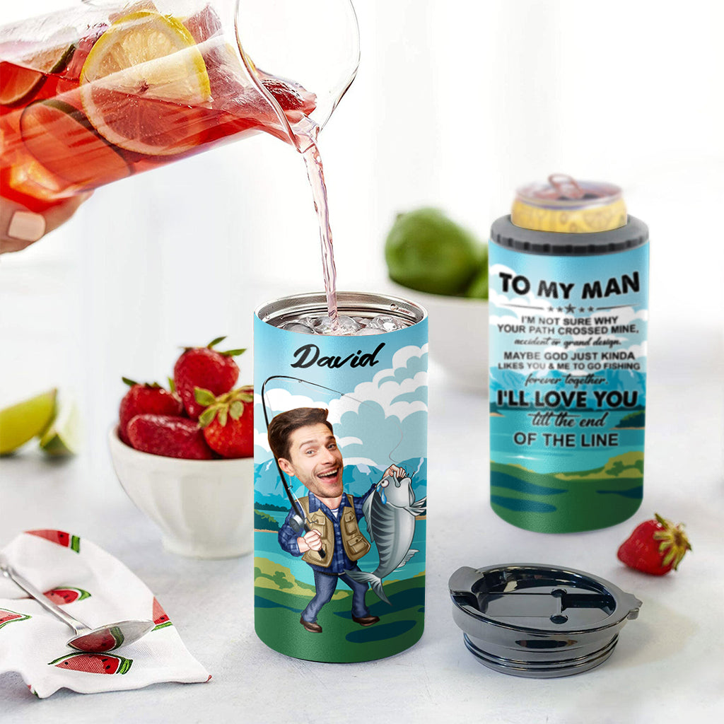 Jusqu'au bout du chemin - Glacière personnalisée pour canettes de pêche