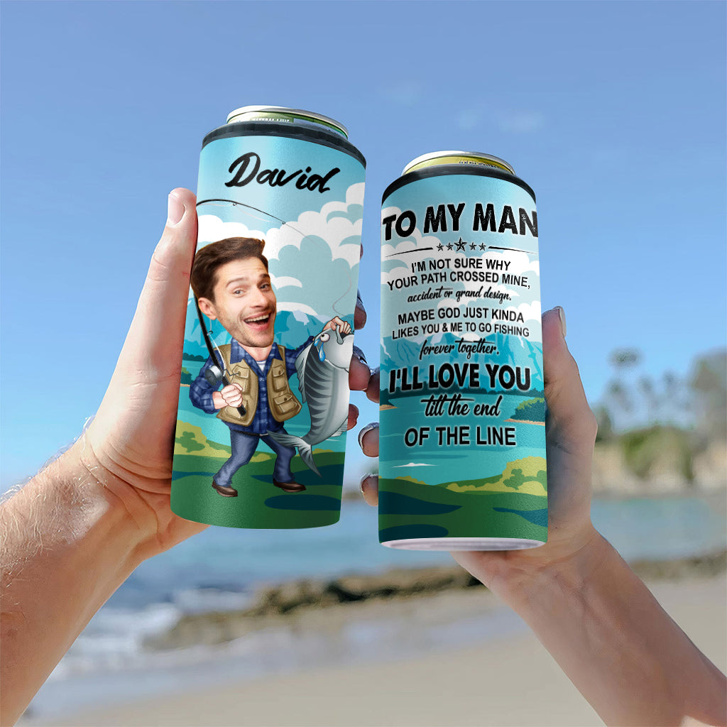 Jusqu'au bout du chemin - Glacière personnalisée pour canettes de pêche