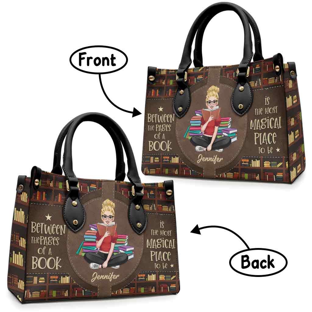 Tout ce dont vous avez besoin, c'est d'un bon livre - Sac à main en cuir personnalisé avec un livre