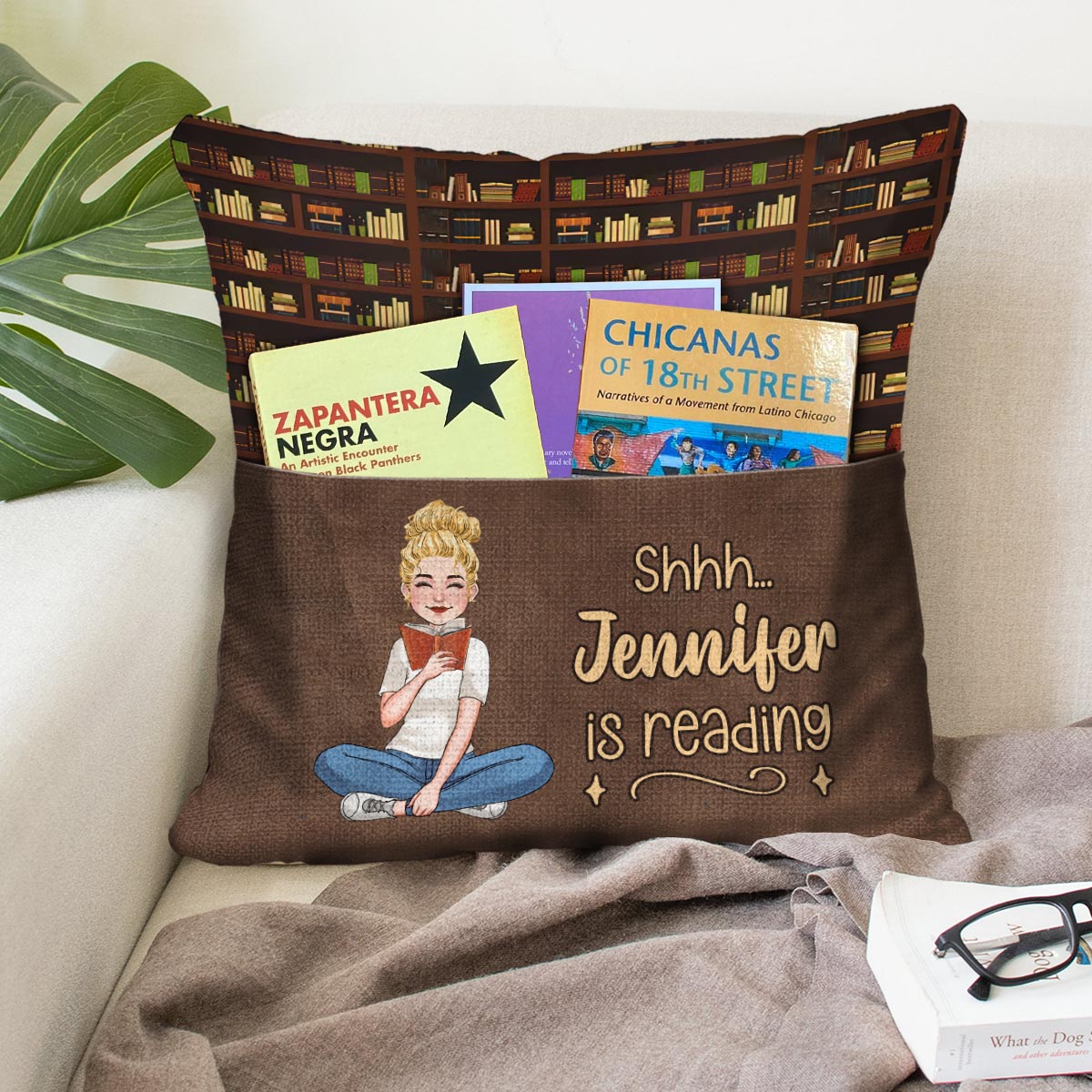 Quiet I'm Reading - Personalized Book Pocket Pillow