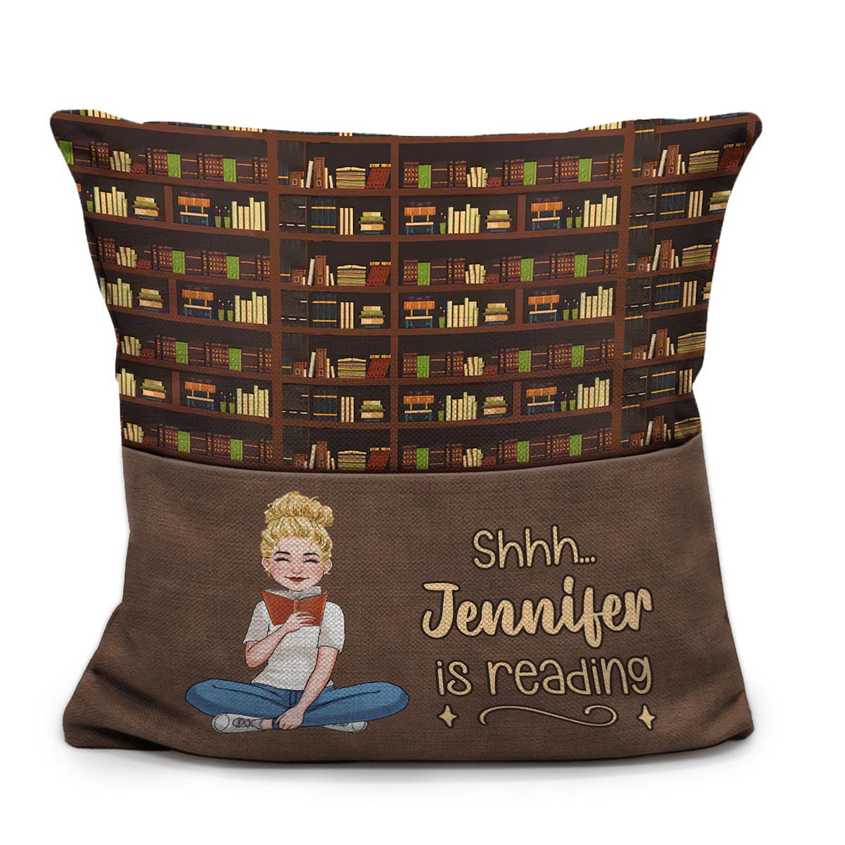 Quiet I'm Reading - Personalized Book Pocket Pillow