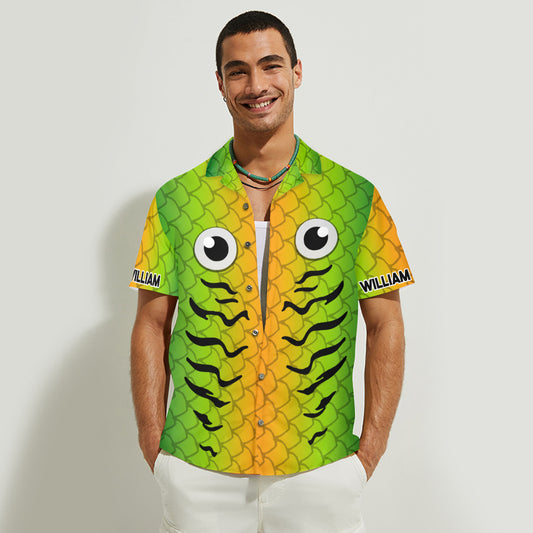 J'adore la pêche - Chemise hawaïenne de pêche personnalisée