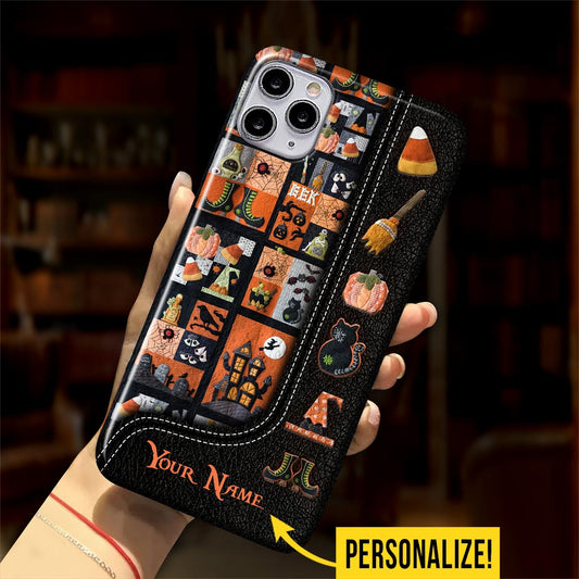 Mon balai est cassé, alors maintenant je fais du patchwork. Coque de téléphone personnalisée Halloween