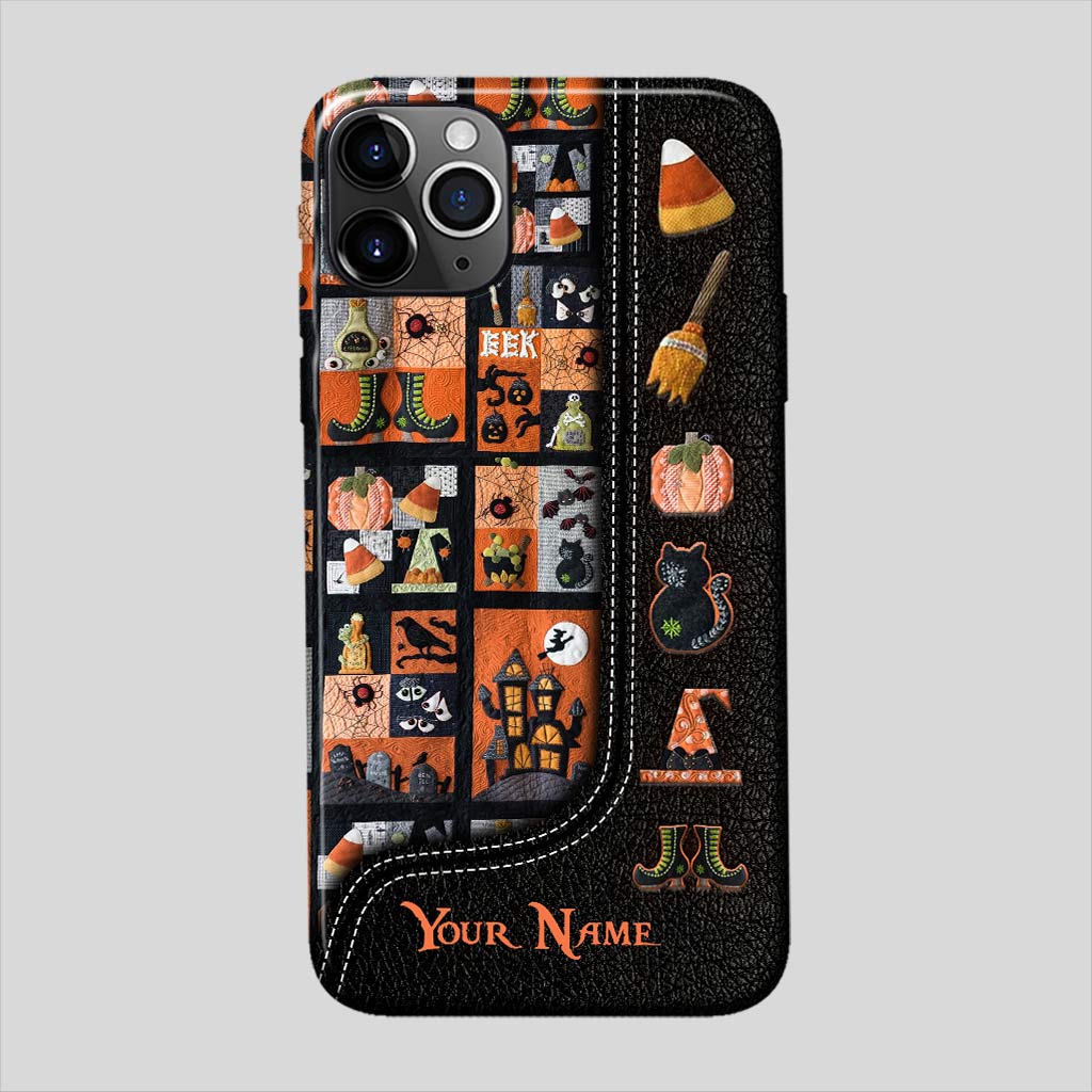 Mon balai est cassé, alors maintenant je fais du patchwork. Coque de téléphone personnalisée Halloween