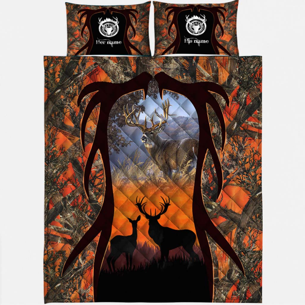 Couple de chasseurs - Ensemble de courtepointe personnalisé 1121