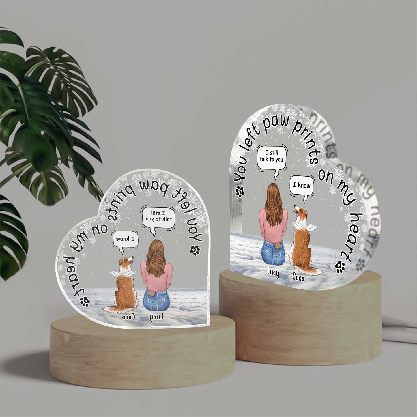 You Left Paw Prints - Personalized Dog Custom Shaped Acrylic Plaque